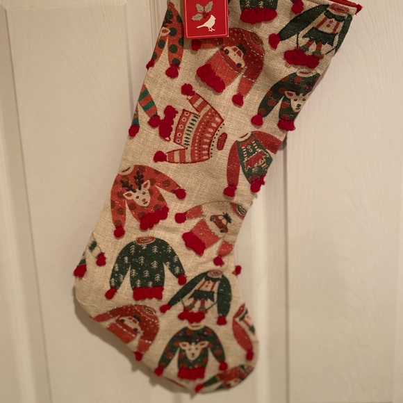 Ugly Christmas Sweaters Christmas Stocking, Ugly Christmas Sweaters & Pom-Poms - Picture 3 of 12
